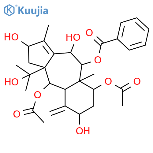 (2S,3aS,4S,4aR,6S,8S,8aS,9R,10R)-4,8-Diacetoxy-2,6,10-trihydroxy-3a-(2-hydroxy-2-propanyl)-1,8a-dimethyl-5-methylene-2,3,3a,4,4a,5,6,7,8,8a,9,10-dodecahydrobenzo[f]azulen-9-yl benzoate structure