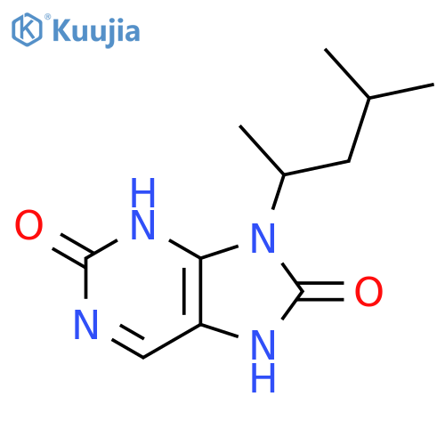 1H-Purine-2,8(7H,9H)-dione, 9-(1,3-dimethylbutyl)- structure