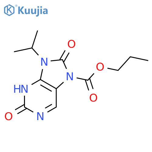 7H-Purine-7-carboxylic acid, 2,3,8,9-tetrahydro-9-(1-methylethyl)-2,8-dioxo-, propyl ester structure