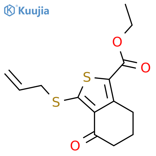 Benzo[c]thiophene-1-carboxylic acid,4,5,6,7-tetrahydro-4-oxo-3-(2-propen-1-ylthio)-, ethyl ester structure