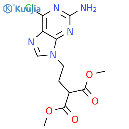 Dimethyl 2-(2-(2-amino-6-chloro-9H-purin-9-yl)ethyl)malonate structure