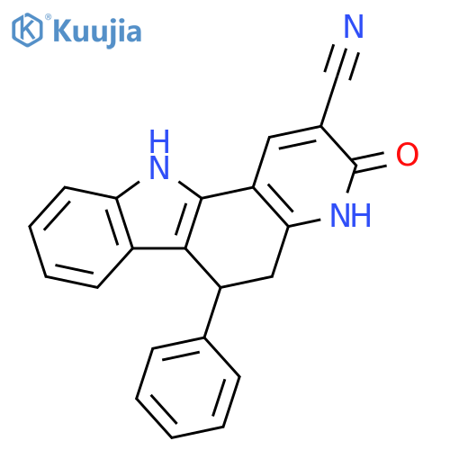 3H-Pyrido[3,2-a]carbazole-2-carbonitrile,4,5,6,11-tetrahydro-3-oxo-6-phenyl- structure