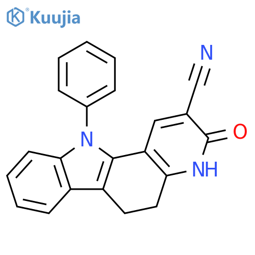 3H-Pyrido[3,2-a]carbazole-2-carbonitrile,4,5,6,11-tetrahydro-3-oxo-11-phenyl- structure