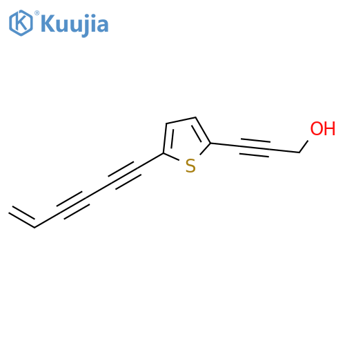 2-(hydroxyprop-1-ynyl)-5-(5-hexen-3-yn-1-ynyl)-thiophene structure