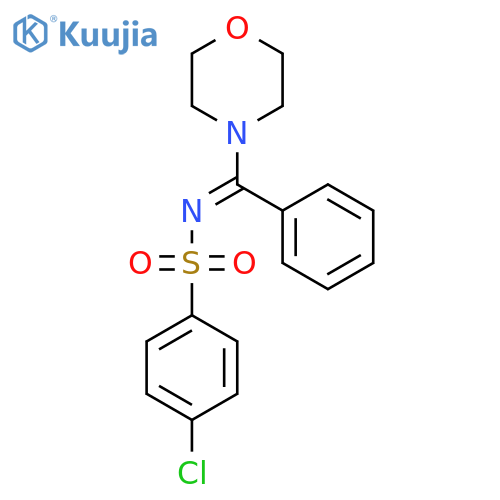 4-chloro-N-(1E)-(morpholin-4-yl)(phenyl)methylidenebenzene-1-sulfonamide structure