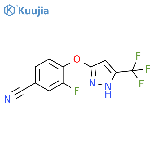 Benzonitrile, 3-fluoro-4-[[5-(trifluoromethyl)-1H-pyrazol-3-yl]oxy]- structure