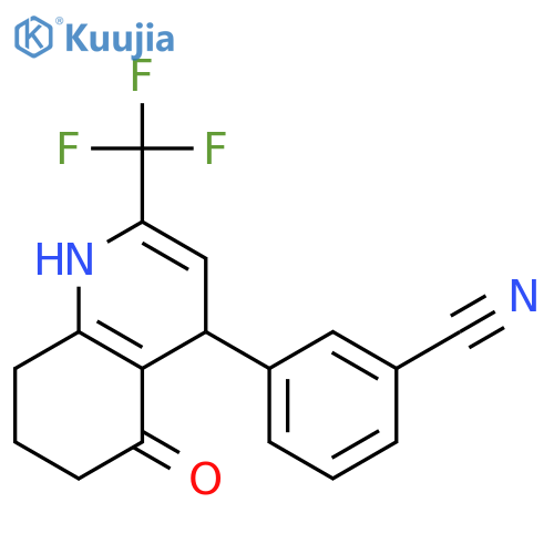 (S)-3-(5-Oxo-2-(trifluoromethyl)-1,4,5,6,7,8-hexahydroquinolin-4-yl)benzonitrile structure