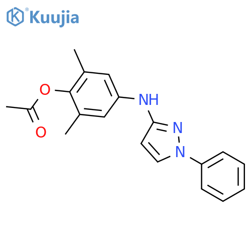 Phenol,2,6-dimethyl-4-[(1-phenyl-1H-pyrazol-3-yl)amino]-, 1-acetate structure