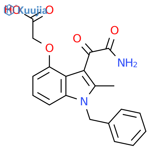 Acetic acid,[[3-(aminooxoacetyl)-2-methyl-1-(phenylmethyl)-1H-indol-4-yl]oxy]- structure