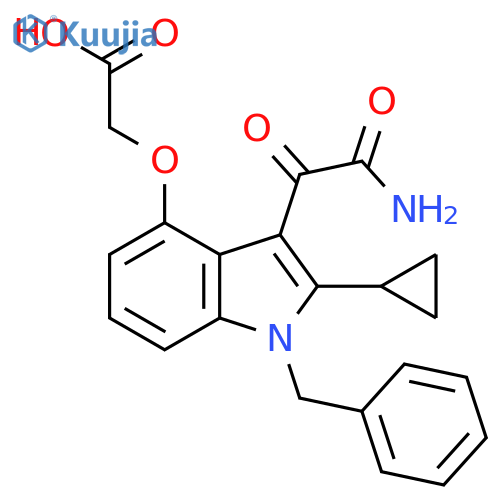 Acetic acid,[[3-(aminooxoacetyl)-2-cyclopropyl-1-(phenylmethyl)-1H-indol-4-yl]oxy]- structure
