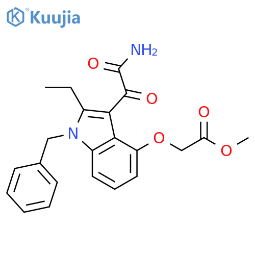 Acetic acid,[[3-(aminooxoacetyl)-2-ethyl-1-(phenylmethyl)-1H-indol-4-yl]oxy]-, methylester structure