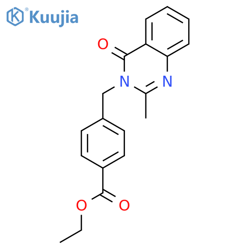 Benzoic acid, 4-[(2-methyl-4-oxo-3(4H)-quinazolinyl)methyl]-, ethyl ester structure
