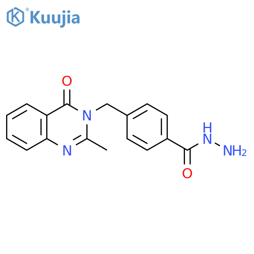 Benzoic acid, 4-[(2-methyl-4-oxo-3(4H)-quinazolinyl)methyl]-, hydrazide structure