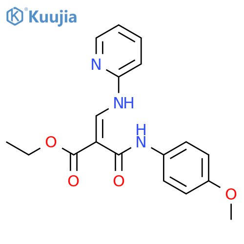 2-Propenoic acid,2-[[(4-methoxyphenyl)amino]carbonyl]-3-(2-pyridinylamino)-, ethyl ester, (E)-(9CI) structure