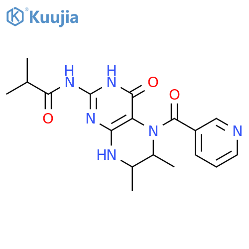 Propanamide,N-[3,4,5,6,7,8-hexahydro-6,7-dimethyl-4-oxo-5-(3-pyridinylcarbonyl)-2-pteridinyl]-2-methyl- structure