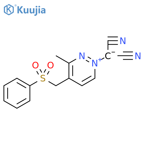 Pyridazinium, 1-(dicyanomethyl)-3-methyl-4-[(phenylsulfonyl)methyl]-, inner salt structure