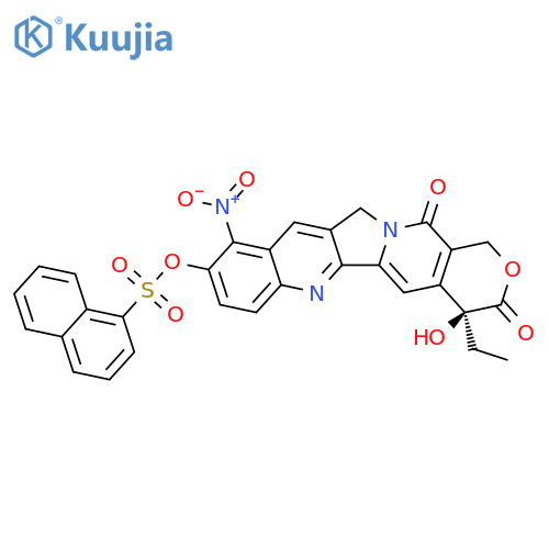 1-Naphthalenesulfonic acid, (4S)-4-ethyl-3,4,12,14-tetrahydro-4-hydroxy-10-nitro-3,14-dioxo-1H-pyrano[3',4':6,7]indolizino[1,2-b]quinolin-9-yl ester structure