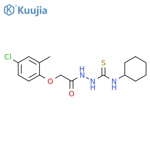 2-(4-chloro-2-methylphenoxy)-N-[(cyclohexylcarbamothioyl)amino]acetamide structure