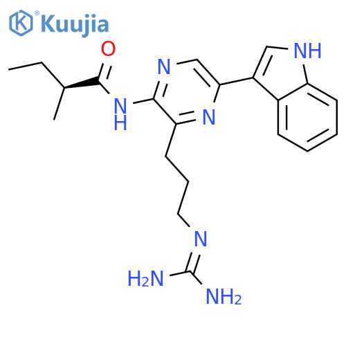 Butanamide,N-[3-[3-[(aminoiminomethyl)amino]propyl]-5-(1H-indol-3-yl)pyrazinyl]-2-methyl-(9CI) structure