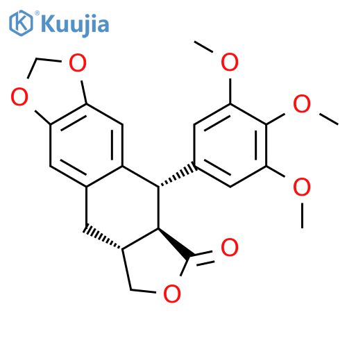 Furo[3',4':6,7]naphtho[2,3-d]-1,3-dioxol-6(5aH)-one,5,8,8a,9-tetrahydro-5-(3,4,5-trimethoxyphenyl)-, (5S,5aR,8aR)- structure