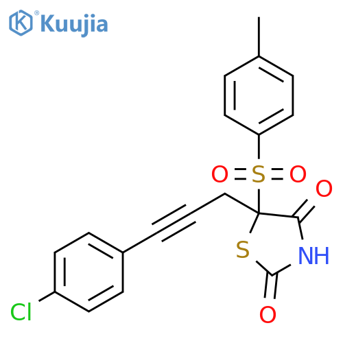 2,4-Thiazolidinedione, 5-[3-(4-chlorophenyl)-2-propyn-1-yl]-5-[(4-methylphenyl)sulfonyl]- structure