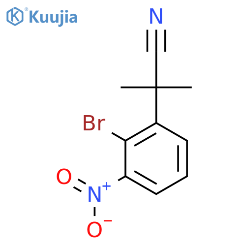 2-(2-bromo-3-nitrophenyl)-2-methylpropanenitrile structure
