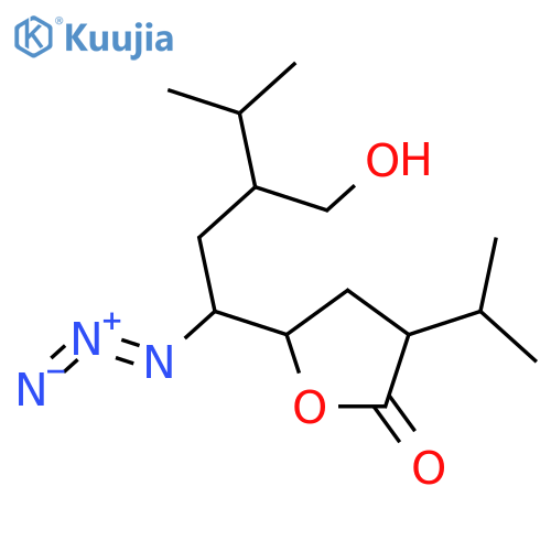 (3S,5S)-5-((1S,3S)-1-Azido-3-(hydroxymethyl)-4-methylpentyl)-3-isopropyldihydrofuran-2(3H)-one structure