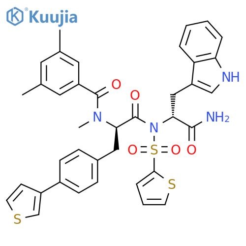 D-Tryptophanamide,N-(3,5-dimethylbenzoyl)-N-methyl-4-(3-thienyl)-D-phenylalanyl-N-(2-thienylsulfonyl)- structure