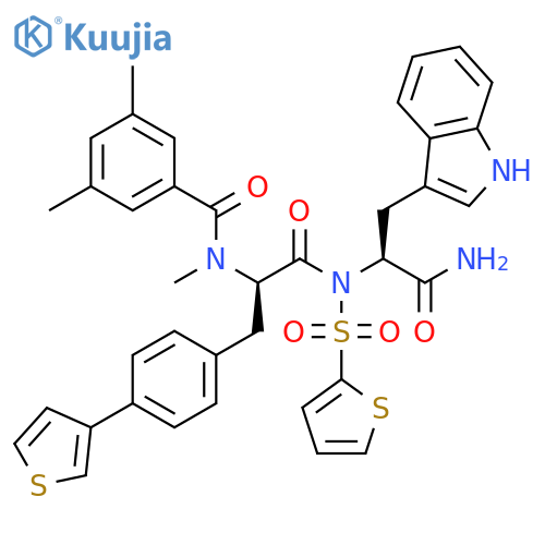 L-Tryptophanamide,N-(3,5-dimethylbenzoyl)-N-methyl-4-(3-thienyl)-D-phenylalanyl-N-(2-thienylsulfonyl)- structure