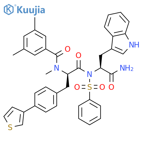 L-Tryptophanamide,N-(3,5-dimethylbenzoyl)-N-methyl-4-(3-thienyl)-D-phenylalanyl-N-(phenylsulfonyl)- structure