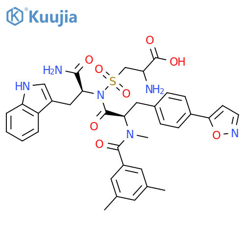 L-Tryptophanamide,N-(3,5-dimethylbenzoyl)-4-(5-isoxazolyl)-N-methyl-D-phenylalanyl-N-[(2-amino-2-carboxyethyl)sulfonyl]- structure