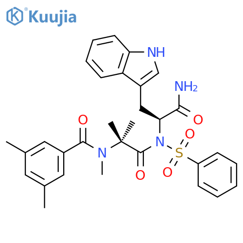 L-Tryptophanamide,N-(3,5-dimethylbenzoyl)-N,2-dimethylalanyl-N-(phenylsulfonyl)- structure