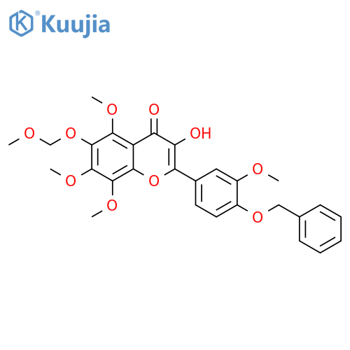 4H-1-Benzopyran-4-one, 3-hydroxy-5,7,8-trimethoxy-6-(methoxymethoxy)-2-[3-methoxy-4-(phenylmethoxy)phenyl]- structure