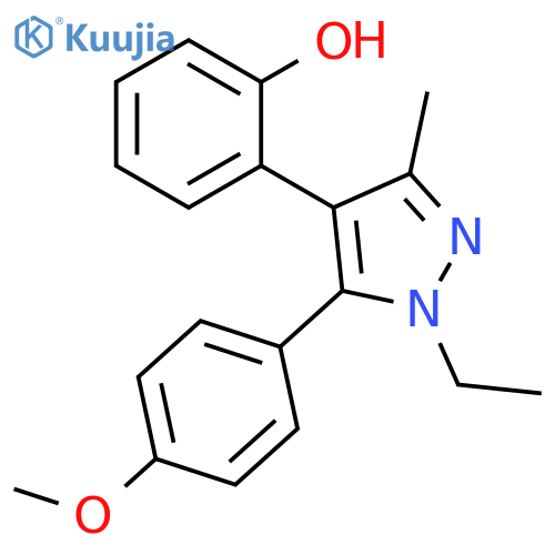 Phenol, 2-[1-ethyl-5-(4-methoxyphenyl)-3-methyl-1H-pyrazol-4-yl]- structure