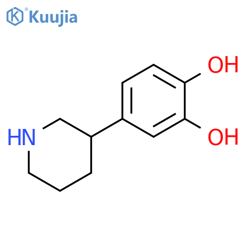 4-(piperidin-3-yl)benzene-1,2-diol structure