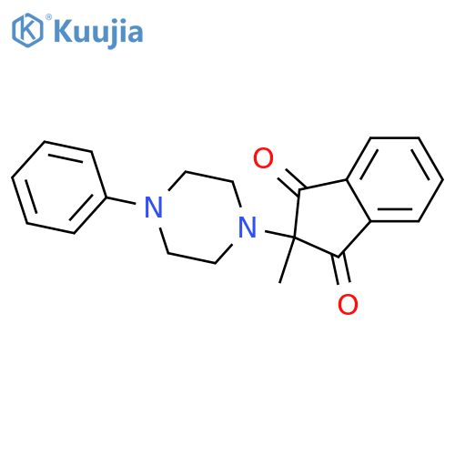 2-methyl-2-(4-phenylpiperazin-1-yl)-1H-indene-1,3(2H)-dione structure