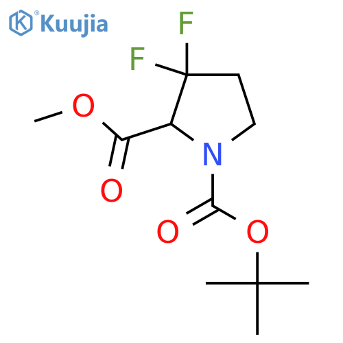 1-O-Tert-butyl 2-O-methyl 3,3-difluoropyrrolidine-1,2-dicarboxylate structure
