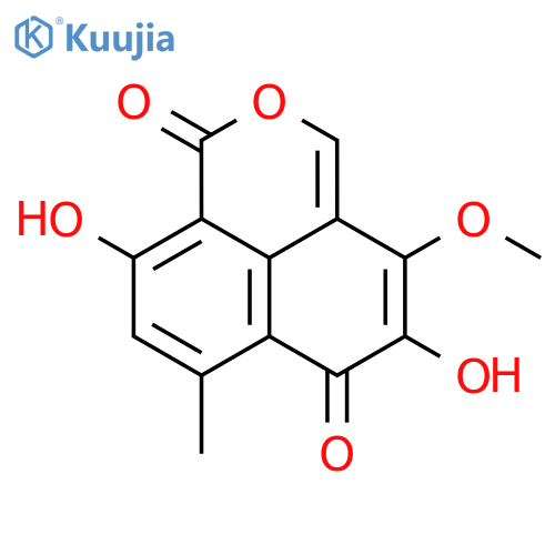 1H,6H-Naphtho[1,8-cd]pyran-1,6-dione, 5,9-dihydroxy-4-methoxy-7-methyl- structure