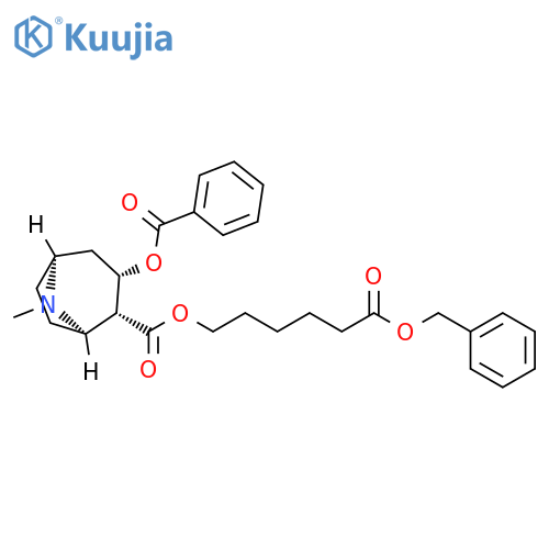 8-Azabicyclo[3.2.1]octane-2-carboxylic acid, 3-(benzoyloxy)-8-methyl-,6-oxo-6-(phenylmethoxy)hexyl ester, (1R,2R,3S,5S)- structure
