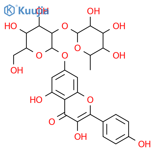 4H-1-Benzopyran-4-one,7-[[2-O-(6-deoxy-a-L-mannopyranosyl)-b-D-glucopyranosyl]oxy]-3,5-dihydroxy-2-(4-hydroxyphenyl)- structure