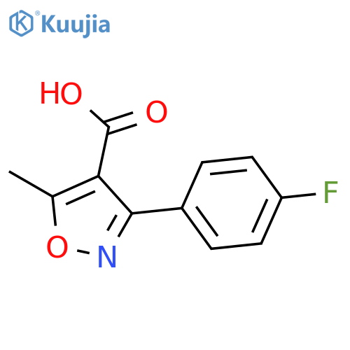 3-(4-fluorophenyl)-5-methyl-1,2-oxazole-4-carboxylic acid structure