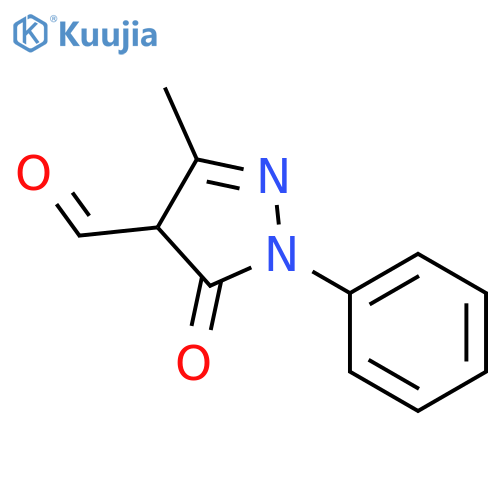 3-methyl-5-oxo-1-phenyl-4,5-dihydro-1H-pyrazole-4-carbaldehyde structure