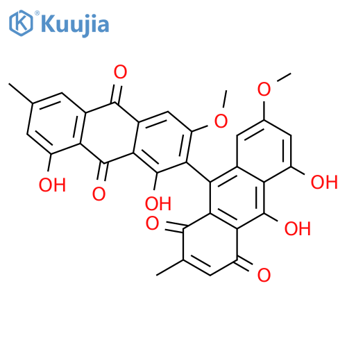 [2,9'-Bianthracene]-1',4',9,10-tetrone, 1,5',8,10'-tetrahydroxy-3,7'-dimethoxy-2',6-dimethyl- structure