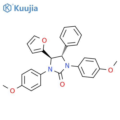 2-Imidazolidinone, 4-(2-furanyl)-1,3-bis(4-methoxyphenyl)-5-phenyl-, (4R,5S)-rel- structure