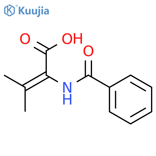 2-(benzoylamino)-3-methylbut-2-enoic acid structure
