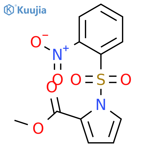 1H-Pyrrole-2-carboxylicacid, 1-[(2-nitrophenyl)sulfonyl]-, methyl ester structure