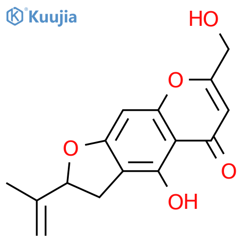 4-hydroxy-7-(hydroxymethyl)-2-isopropenyl-2,3-dihydro-5H-furo[3,2-g][1]benzopyran-5-one structure