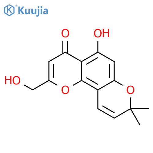 5-hydroxy-2-(hydroxymethyl)-8,8-dimethyl-4H,8H-pyrano[2,3-f]chromen-4-one structure