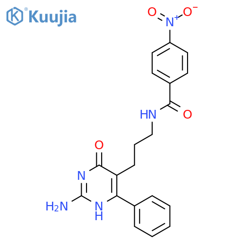 N-[3-(2-amino-4-oxo-6-phenyl-1h-pyrimidin-5-yl)propyl]-4-nitrobenzamide structure