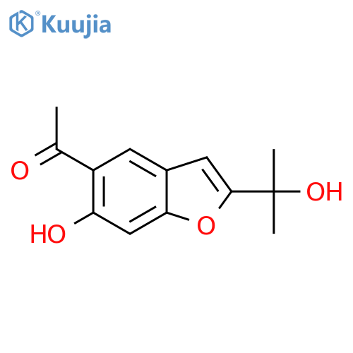 5-Acetyl-6-hydroxy-2-(1-hydroxy-1-methylethyl)benzofuran structure